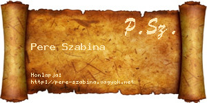 Pere Szabina névjegykártya